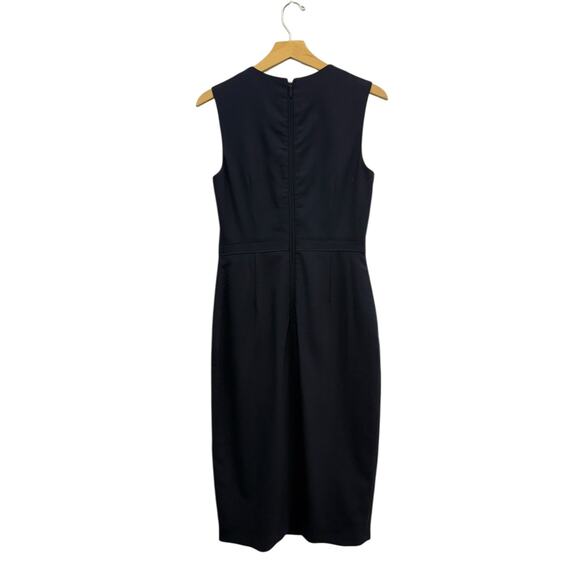 Ted Baker Sleeveless Wool Cerisad Faux-Wrap Sheath Dress in Deep Indigo size 2 - Picture 6 of 7